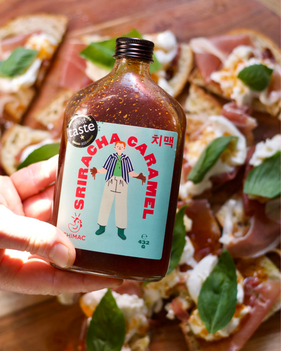 Burrata, Parma Ham & Sriracha Caramel Toasts